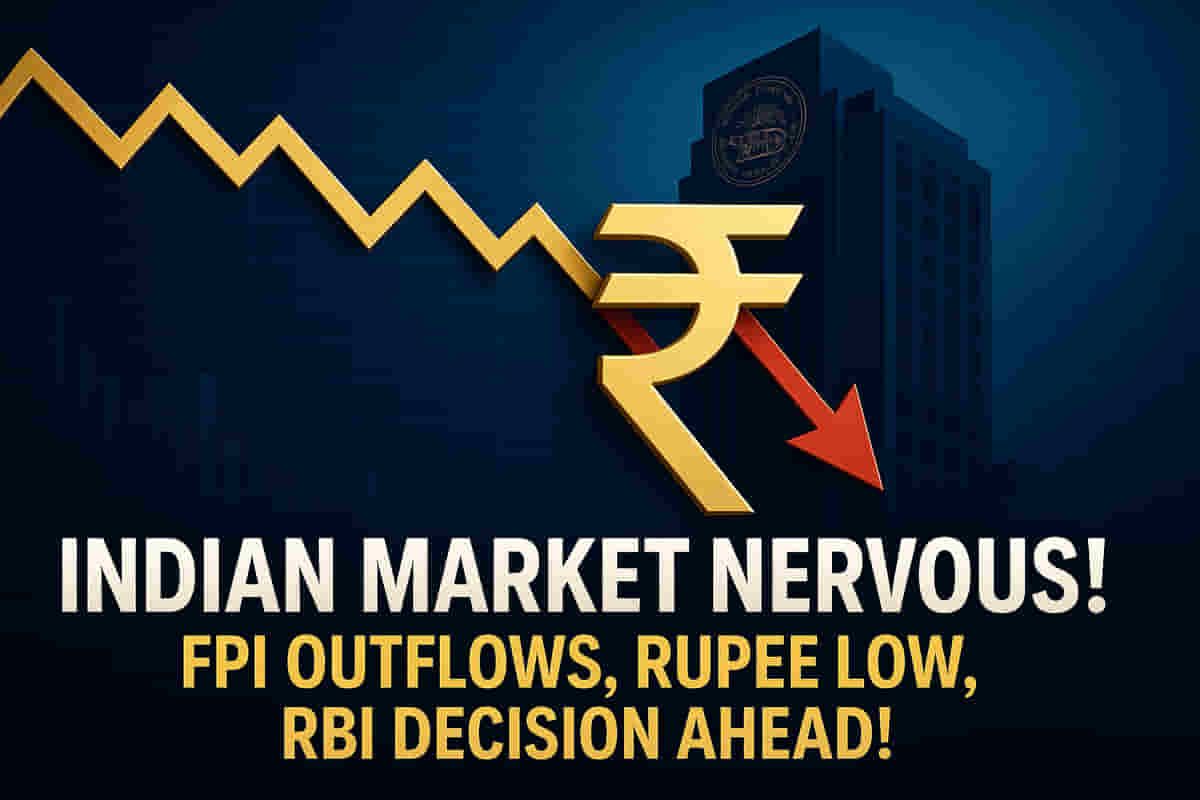 Indian Market Braces for Impact: Foreign Outflows, Historic Rupee Lows, and RBI Policy Ahead!