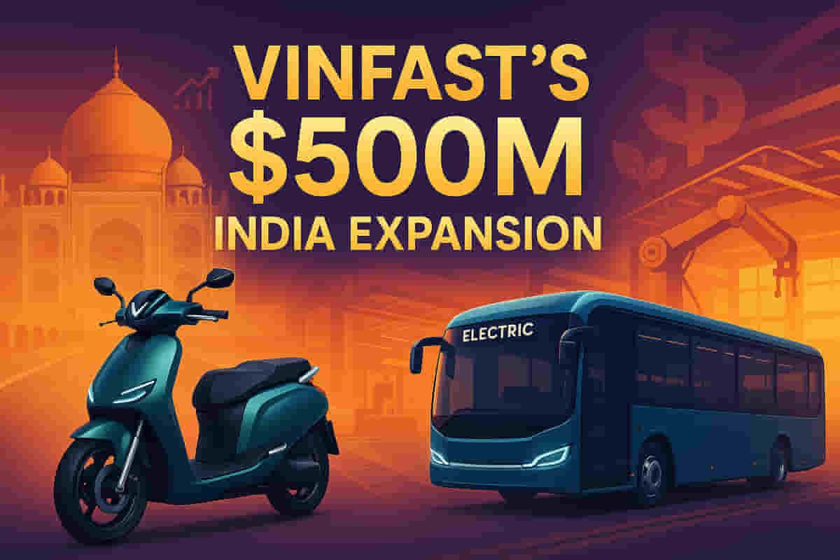 VinFast Bets Big on India: $500M Investment Planned for Electric Scooters & Buses Expansion