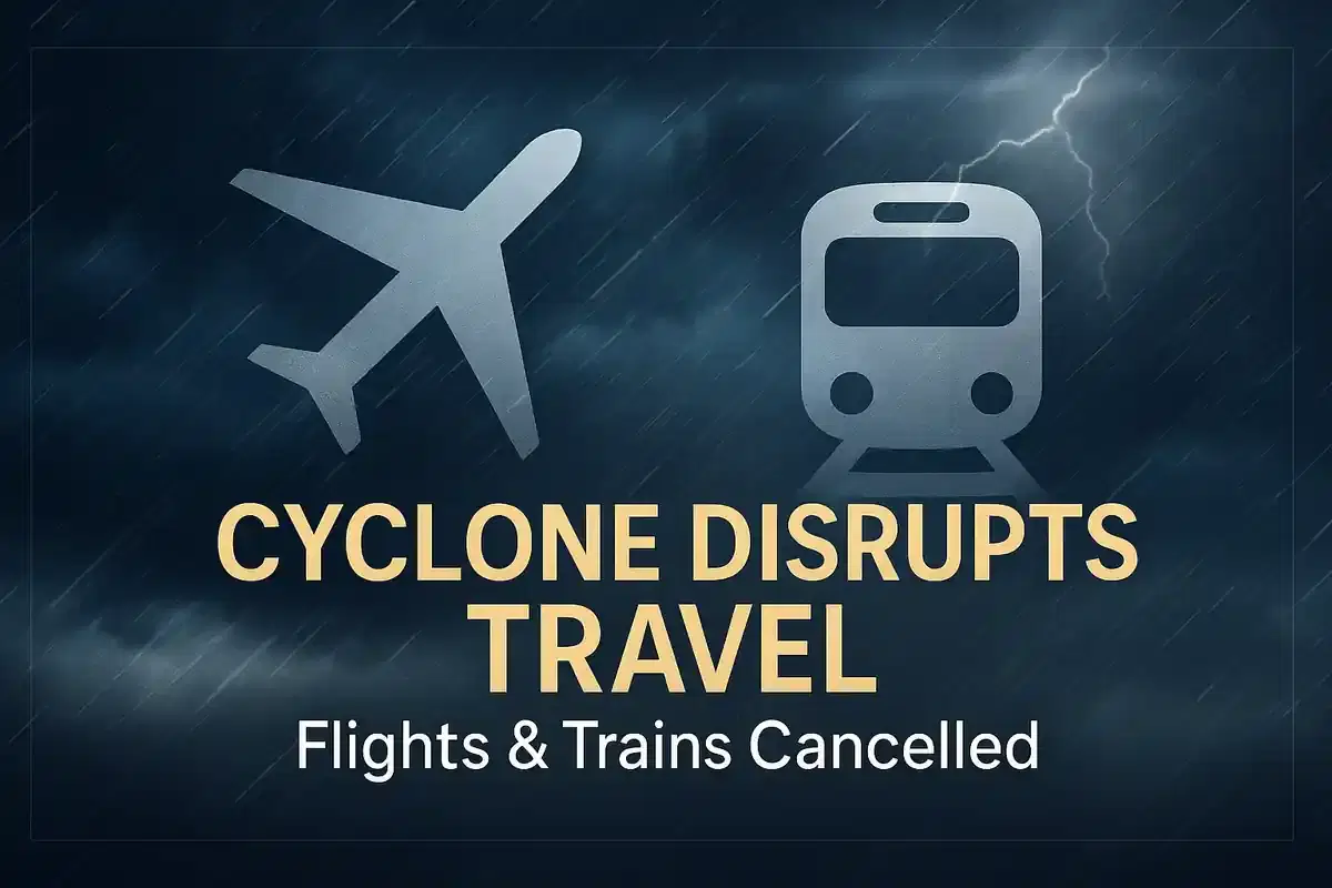 ਚੱਕਰਵਾਤ 'ਮੌਂਥਾ' ਕਾਰਨ ਆਂਧਰਾ ਪ੍ਰਦੇਸ਼ ਵਿੱਚ ਹਵਾਈ ਅਤੇ ਰੇਲ ਯਾਤਰਾ ਠੱਪ, ਸੈਂਕੜੇ ਫਲਾਈਟਾਂ ਅਤੇ ਰੇਲਾਂ ਰੱਦ