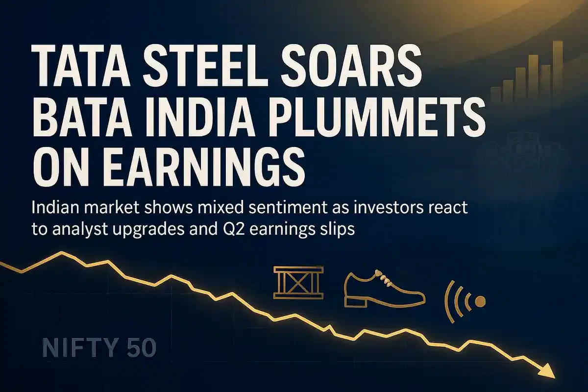 ਭਾਰਤੀ ਬਾਜ਼ਾਰ ਵਿੱਚ ਸੁਸਤੀ: ਟਾਟਾ ਸਟੀਲ ਅੱਪਗ੍ਰੇਡ 'ਤੇ ਵਧਿਆ, ਬਾਟਾ ਇੰਡੀਆ ਮੁਨਾਫੇ 'ਚ ਗਿਰਾਵਟ ਕਾਰਨ ਡਿੱਗਿਆ