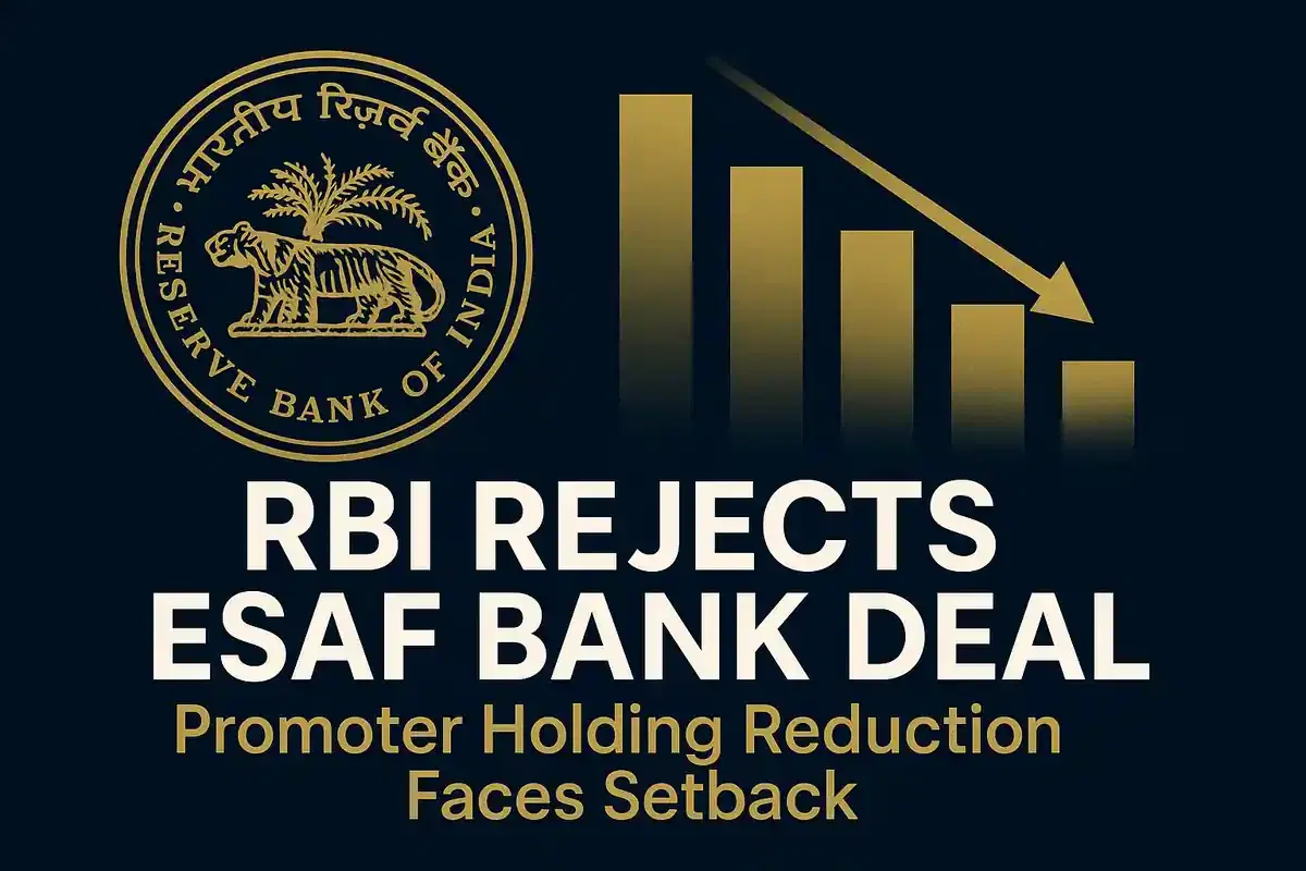 RBI ਨੇ ESAF ਸਮਾਲ ਫਾਈਨੈਂਸ ਬੈਂਕ ਦੀ ਸ਼ੇਅਰ ਯੋਜਨਾ ਨੂੰ ਰੱਦ ਕੀਤਾ, ਪ੍ਰਮੋਟਰ ਹੋਲਡਿੰਗ ਘਟਾਉਣ ਵਿੱਚ ਦੇਰੀ
