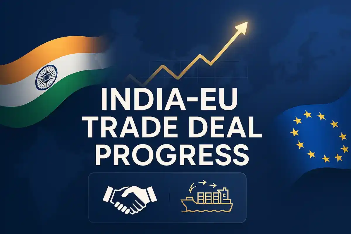 ਭਾਰਤ ਅਤੇ ਯੂਰਪੀਅਨ ਯੂਨੀਅਨ (EU) ਦਾ ਟੀਚਾ ਹੈ ਕਿ ਸਾਲ ਦੇ ਅੰਤ ਤੱਕ ਫ੍ਰੀ ਟਰੇਡ ਸਮਝੌਤੇ (FTA) ਨੂੰ ਅੰਤਿਮ ਰੂਪ ਦਿੱਤਾ ਜਾਵੇ, ਫਲਦਾਇਕ ਗੱਲਬਾਤ ਤੋਂ ਬਾਅਦ।