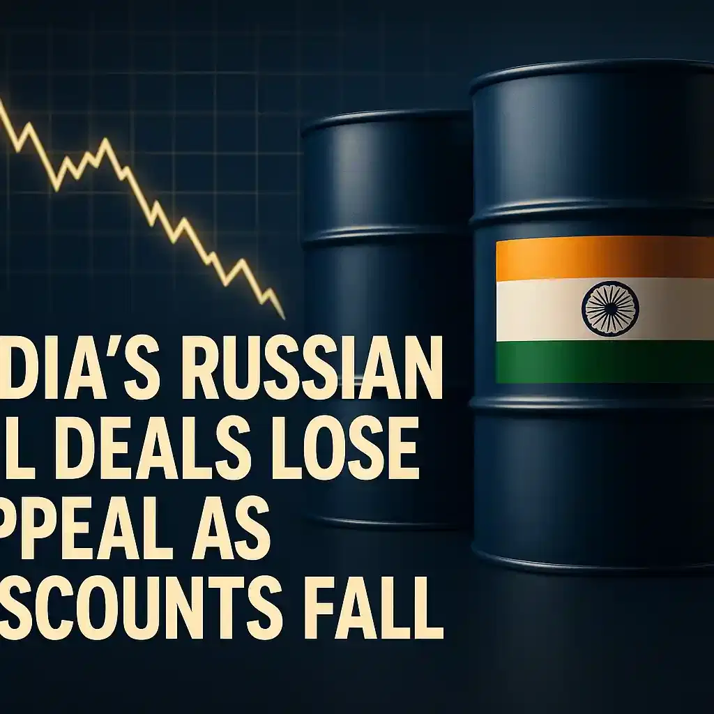 ਰੂਸੀ ਤੇਲ 'ਤੇ ਡਿਸਕਾਊਂਟ ਘਟਿਆ, ਭਾਰਤੀ ਰਿਫਾਇਨਰੀਆਂ ਲਈ ਆਕਰਸ਼ਣ ਘੱਟ