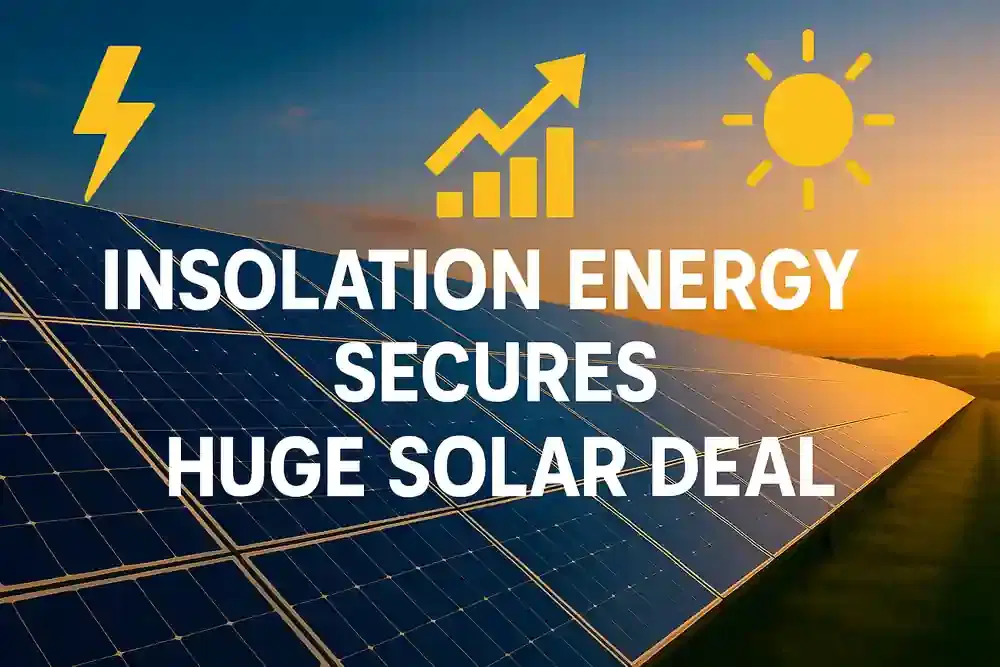 ਇੰਸੋਲੇਸ਼ਨ ਐਨਰਜੀ ਦੀ ਸਬਸਿਡਰੀ ਨੂੰ ਰਾਜਸਥਾਨ ਵਿੱਚ ₹232 ਕਰੋੜ ਦਾ ਸੋਲਰ ਪ੍ਰੋਜੈਕਟ ਆਰਡਰ ਮਿਲਿਆ