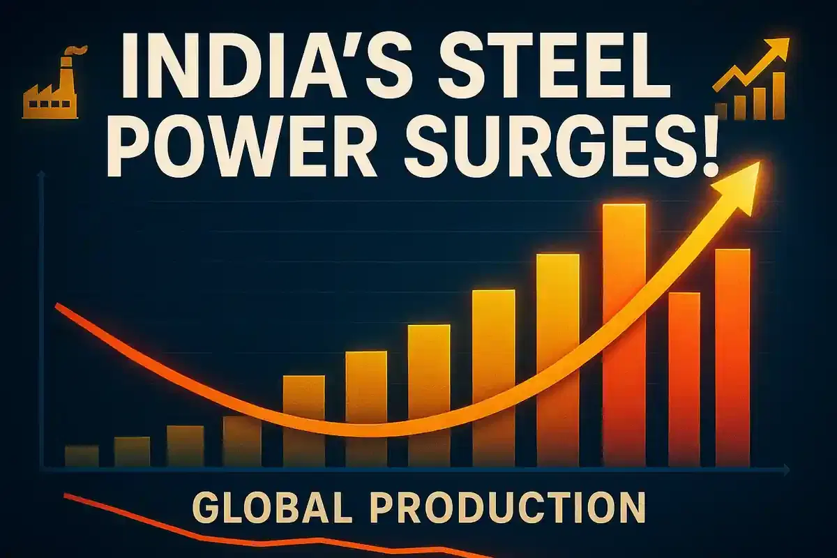 ਭਾਰਤ ਦੇ ਸਟੀਲ ਉਤਪਾਦਨ ਵਿੱਚ 13.2% ਦਾ ਵਾਧਾ, ਜਦੋਂ ਕਿ ਵਿਸ਼ਵਵਿਆਪੀ ਉਤਪਾਦਨ ਵਿੱਚ ਗਿਰਾਵਟ