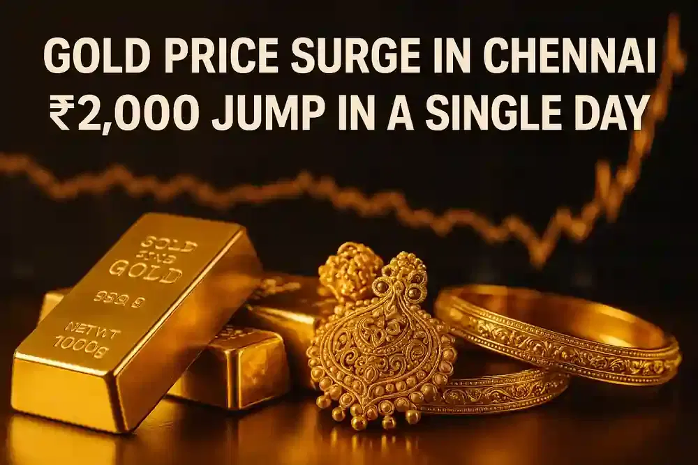 ਬਾਜ਼ਾਰ ਦੀਆਂ ਅਸਥਿਰਤਾਵਾਂ ਦਰਮਿਆਨ ਚੇਨਈ ਵਿੱਚ ਇੱਕ ਦਿਨ ਵਿੱਚ ਸੋਨੇ ਦੀਆਂ ਕੀਮਤਾਂ ₹2,000 ਵਧੀਆਂ