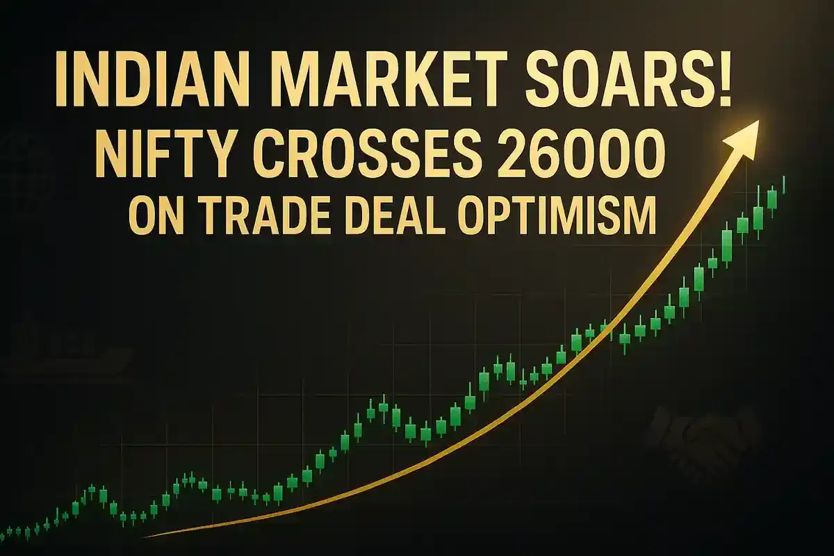 ਭਾਰਤੀ ਬਾਜ਼ਾਰ 'ਚ ਵਾਧਾ, ਨਿਫਟੀ 26,000 ਦੇ ਪਾਰ, ਟਰੇਡ ਡੀਲ ਦੀ ਉਮੀਦ ਨੇ ਬਾਜ਼ਾਰ ਨੂੰ ਬੂਸਟ ਕੀਤਾ