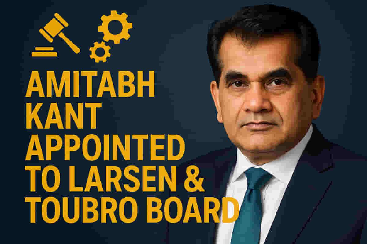 ਲਾਰਸਨ ਐਂਡ ਟੂਬਰੋ ਨੇ ਸਾਬਕਾ NITI ਆਯੋਗ CEO ਅਮਿਤਾਭ ਕਾਂਤ ਨੂੰ ਸੁਤੰਤਰ ਡਾਇਰੈਕਟਰ ਨਿਯੁਕਤ ਕੀਤਾ
