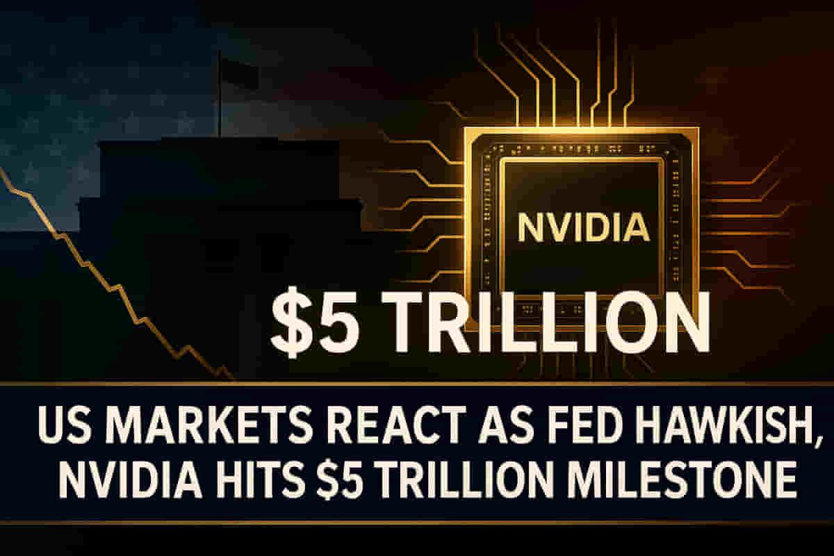 ਫੈਡ ਵੱਲੋਂ ਵਿਆਜ ਦਰਾਂ 'ਚ ਕਟੌਤੀ 'ਤੇ ਸਾਵਧਾਨੀ ਦੇ ਸੰਕੇਤਾਂ ਮਗਰੋਂ ਅਮਰੀਕੀ ਬਾਜ਼ਾਰਾਂ 'ਚ ਗਿਰਾਵਟ; Nvidia $5 ਟ੍ਰਿਲੀਅਨ ਦੇ ਪੱਧਰ 'ਤੇ ਪਹੁੰਚਿਆ
