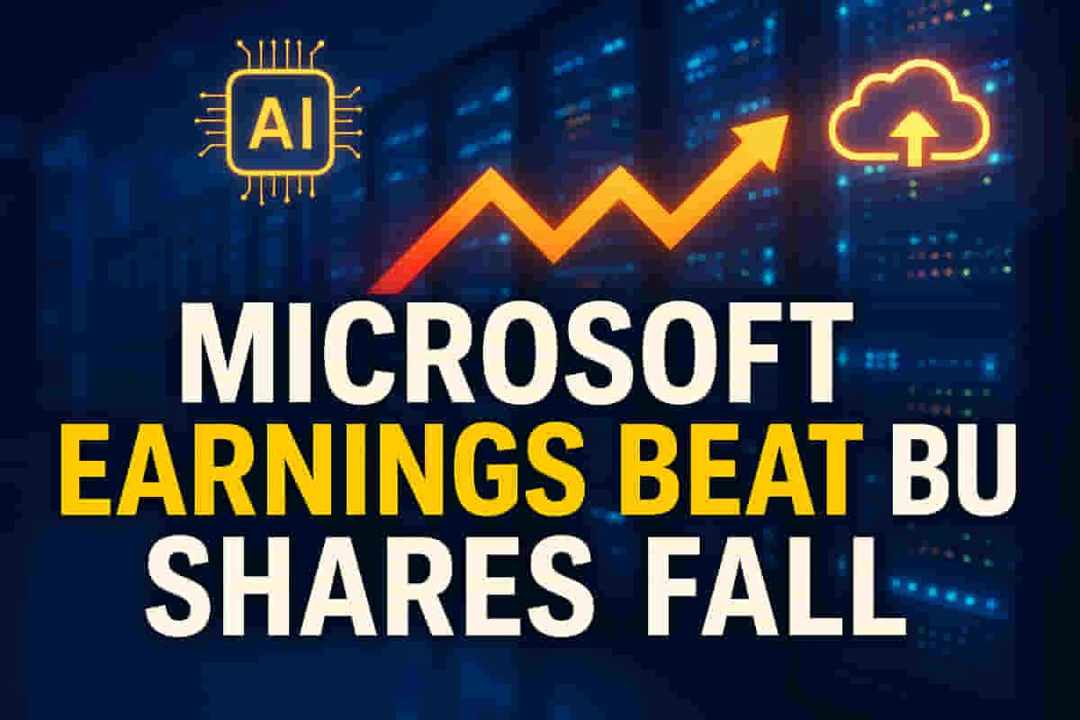ਮਜ਼ਬੂਤ ਅਰਨਿੰਗਜ਼ ਦੇ ਬਾਵਜੂਦ ਮਾਈਕ੍ਰੋਸਾਫਟ ਦੇ ਸ਼ੇਅਰ ਡਿੱਗੇ, ਵਧੇਰੇ ਖਰਚੇ ਦੇ ਆਉਟਲੁੱਕ ਅਤੇ ਅਜ਼ੂਰ ਆਊਟੇਜ ਕਾਰਨ