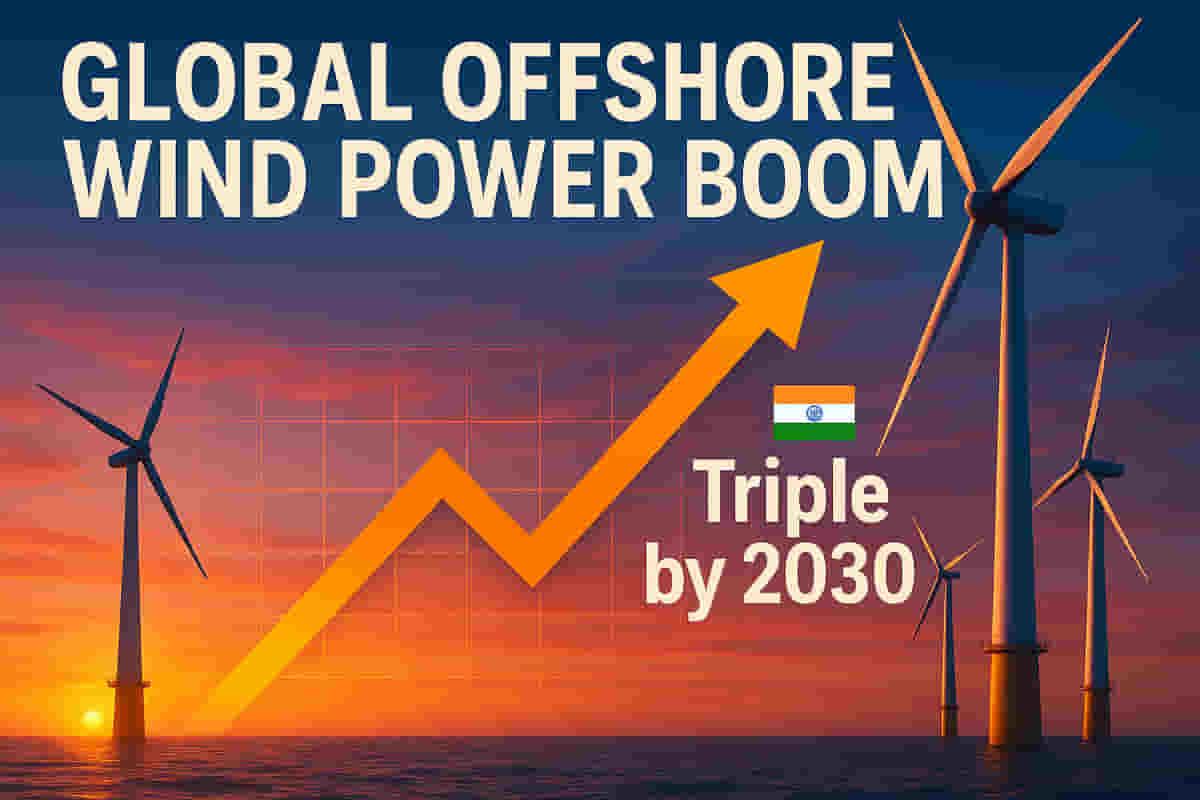 ਗਲੋਬਲ ਆਫਸ਼ੋਰ ਵਿੰਡ (ਸਮੁੰਦਰੀ ਹਵਾ) ਸਮਰੱਥਾ 2030 ਤੱਕ ਤਿੰਨ ਗੁਣਾ ਹੋ ਜਾਵੇਗੀ, ਭਾਰਤ ਦਾ ਟੀਚਾ 37 GW