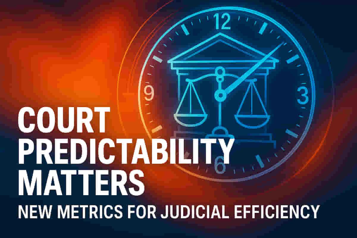 ਕੋਰਟ ਪ੍ਰਿਡਿਕਟੇਬਿਲਟੀ: ਲਿਟੀਗੈਂਟਸ ਲਈ ਜੁਡੀਸ਼ੀਅਲ ਸਿਸਟਮ ਕੁਸ਼ਲਤਾ ਮਾਪਣ ਲਈ ਨਵੇਂ ਮੈਟ੍ਰਿਕਸ