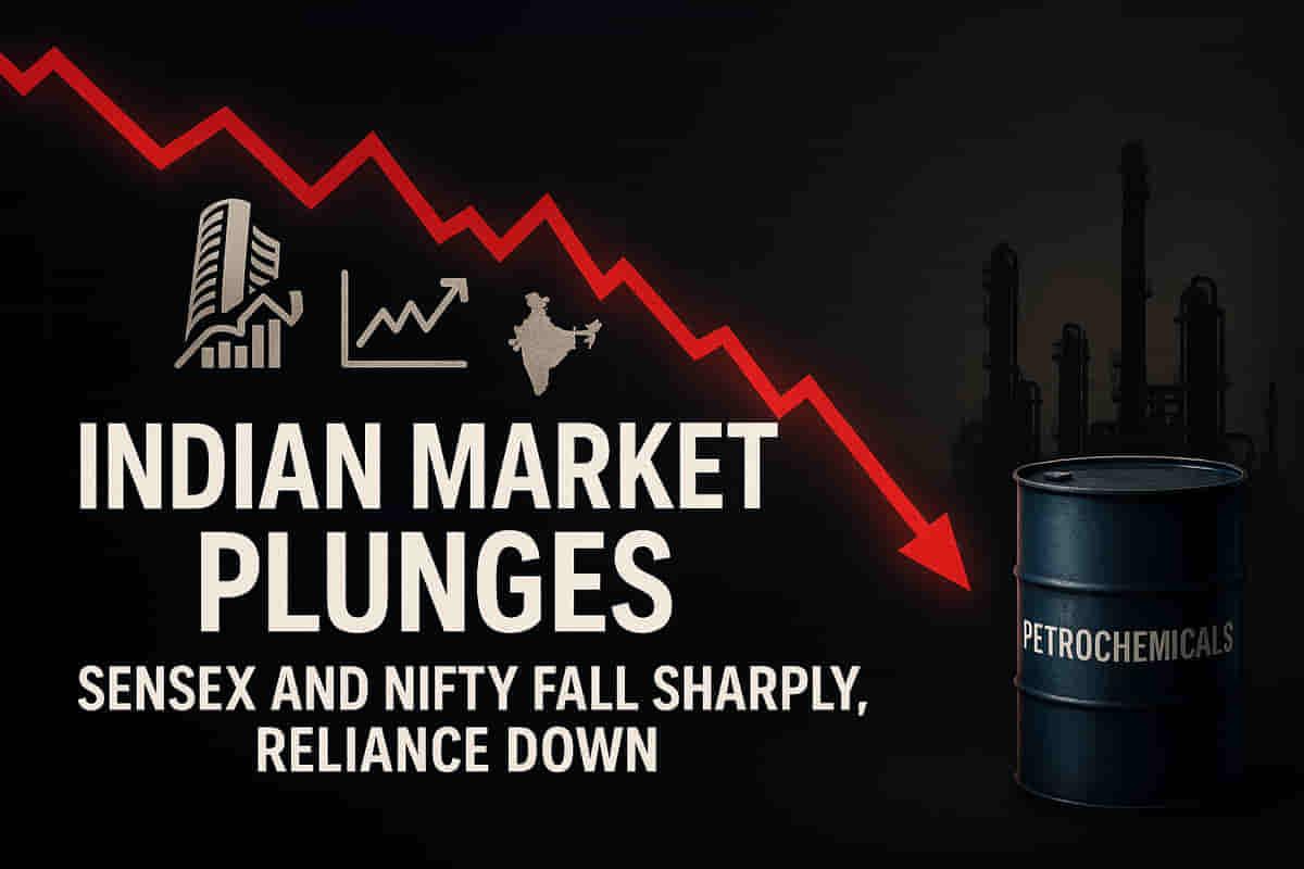 ਭਾਰਤੀ ਸ਼ੇਅਰ ਬਾਜ਼ਾਰ ਗਿਰਾ: ਸੈਂਸੈਕਸ 593 ਅੰਕਾਂ ਦੀ ਗਿਰਾਵਟ, ਨਿਫਟੀ 25,900 ਤੋਂ ਹੇਠਾਂ; ਰਿਲਾਇੰਸ ਇੰਡਸਟਰੀਜ਼ 1% ਡਿੱਗੀ