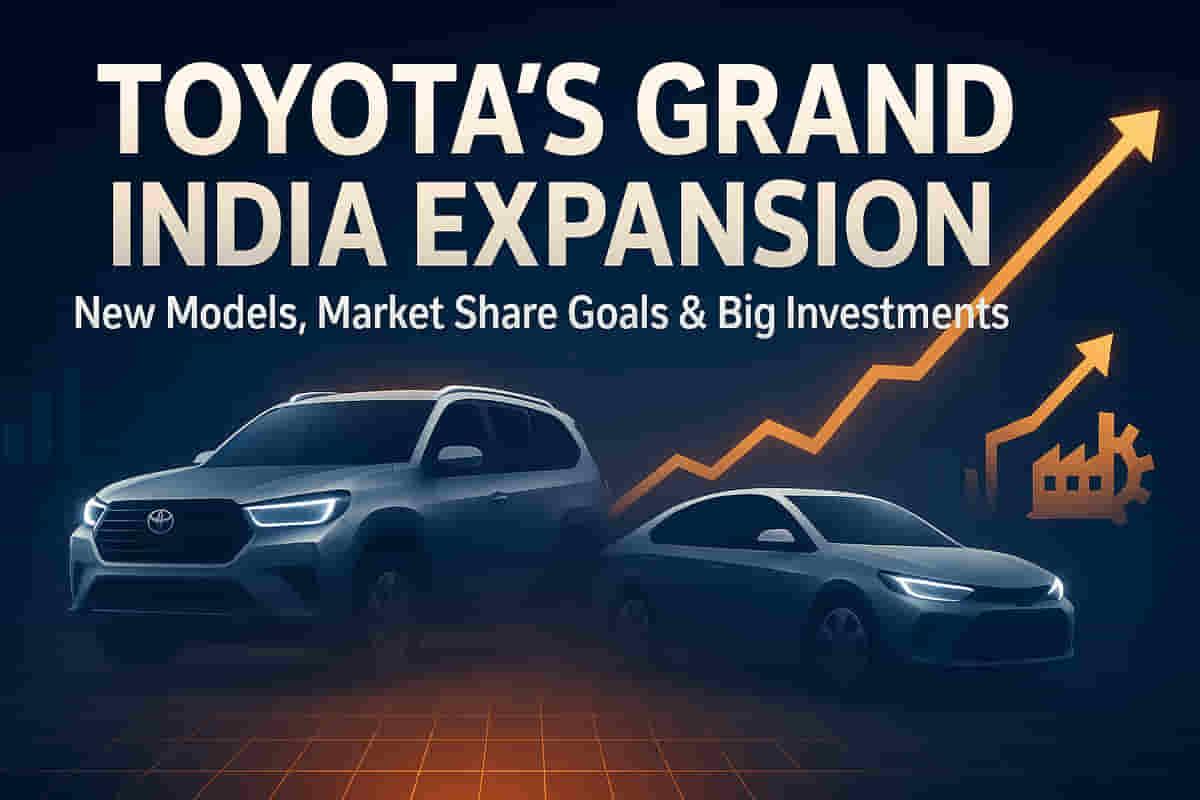 ਟੋਇਓਟਾ ਨੇ ਭਾਰਤ ਵਿੱਚ ਤੇਜ਼ੀ ਲਿਆਂਦੀ: 15 ਨਵੇਂ ਮਾਡਲਾਂ ਦੀ ਯੋਜਨਾ, 10% ਮਾਰਕੀਟ ਸ਼ੇਅਰ ਦਾ ਟੀਚਾ