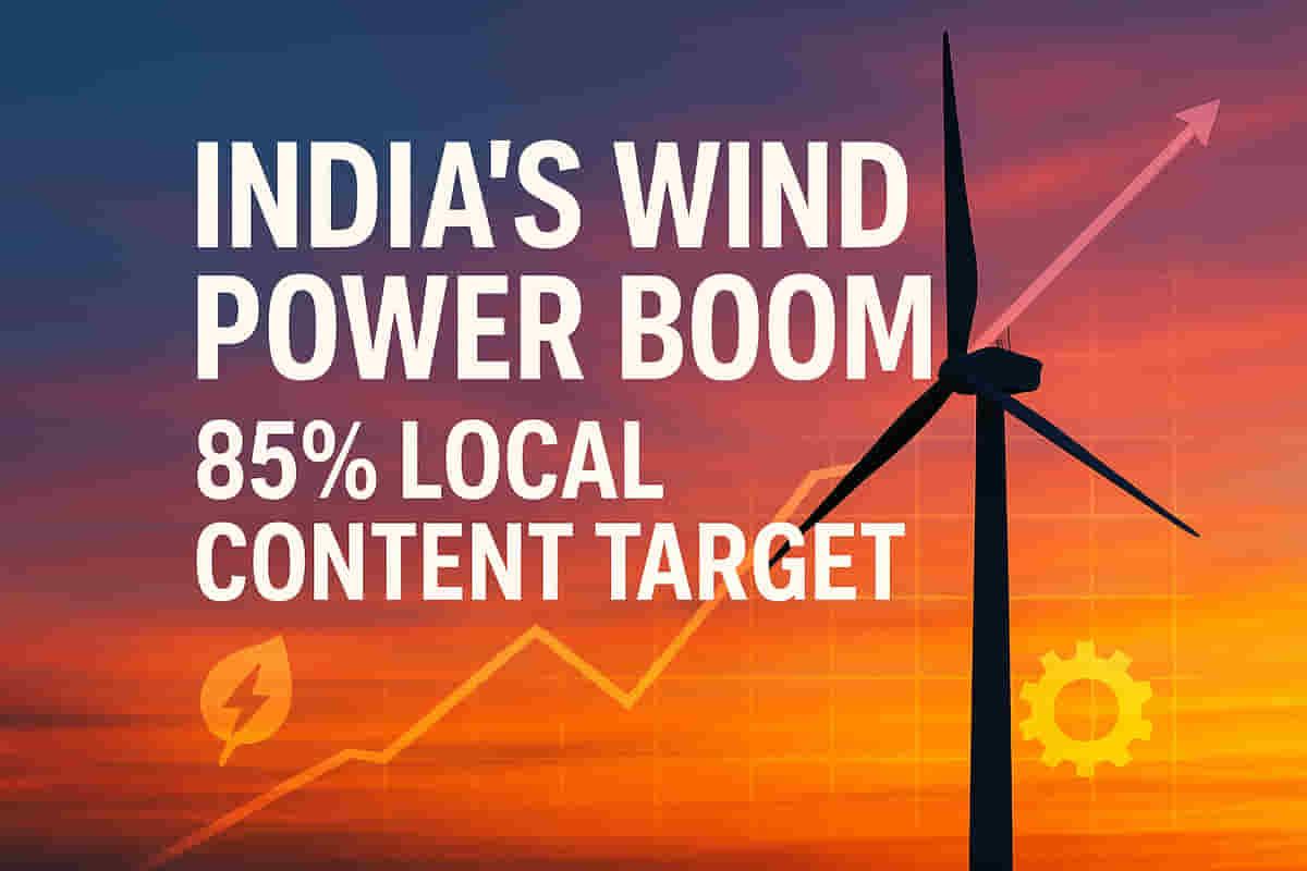 ਭਾਰਤ ਵਿੰਡ ਐਨਰਜੀ ਵਿੱਚ 85% ਸਥਾਨਕ ਸਮੱਗਰੀ ਲਈ ਜ਼ੋਰ, ਆਤਮ-ਨਿਰਭਰਤਾ ਵਧਾਉਣ ਲਈ