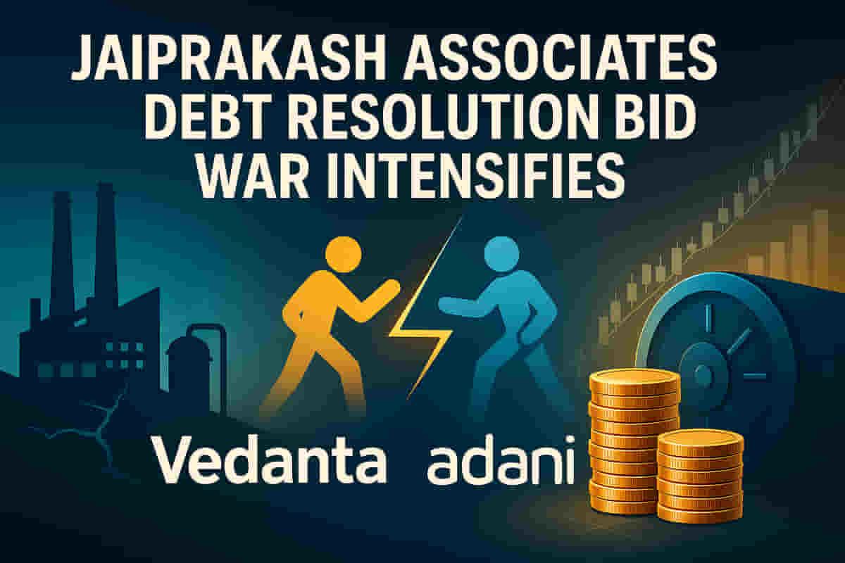 ਜੈਪ੍ਰਕਾਸ਼ ਐਸੋਸੀਏਟਸ ਦਾ ਪ੍ਰਮੋਟਰ ₹18,000 ਕਰੋੜ ਦੀ ਬਿਡ ਨਾਲ ਦੌੜ ਵਿਚ ਮੁੜ ਸ਼ਾਮਲ, ਵੇਦਾਂਤਾ ਅਤੇ ਅਡਾਨੀ ਨੂੰ ਚੁਣੌਤੀ