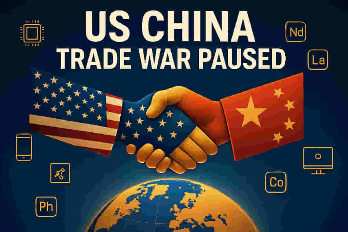 ਅਮਰੀਕਾ ਅਤੇ ਚੀਨ ਨੇ ਇੱਕ ਸਾਲ ਦੇ ਵਪਾਰ ਯੁੱਧ ਰੋਕਣ 'ਤੇ ਸਹਿਮਤੀ ਪ੍ਰਗਟਾਈ, ਗਲੋਬਲ ਬਾਜ਼ਾਰਾਂ ਦੇ ਤਣਾਅ ਵਿੱਚ ਕਮੀ ਆਈ।