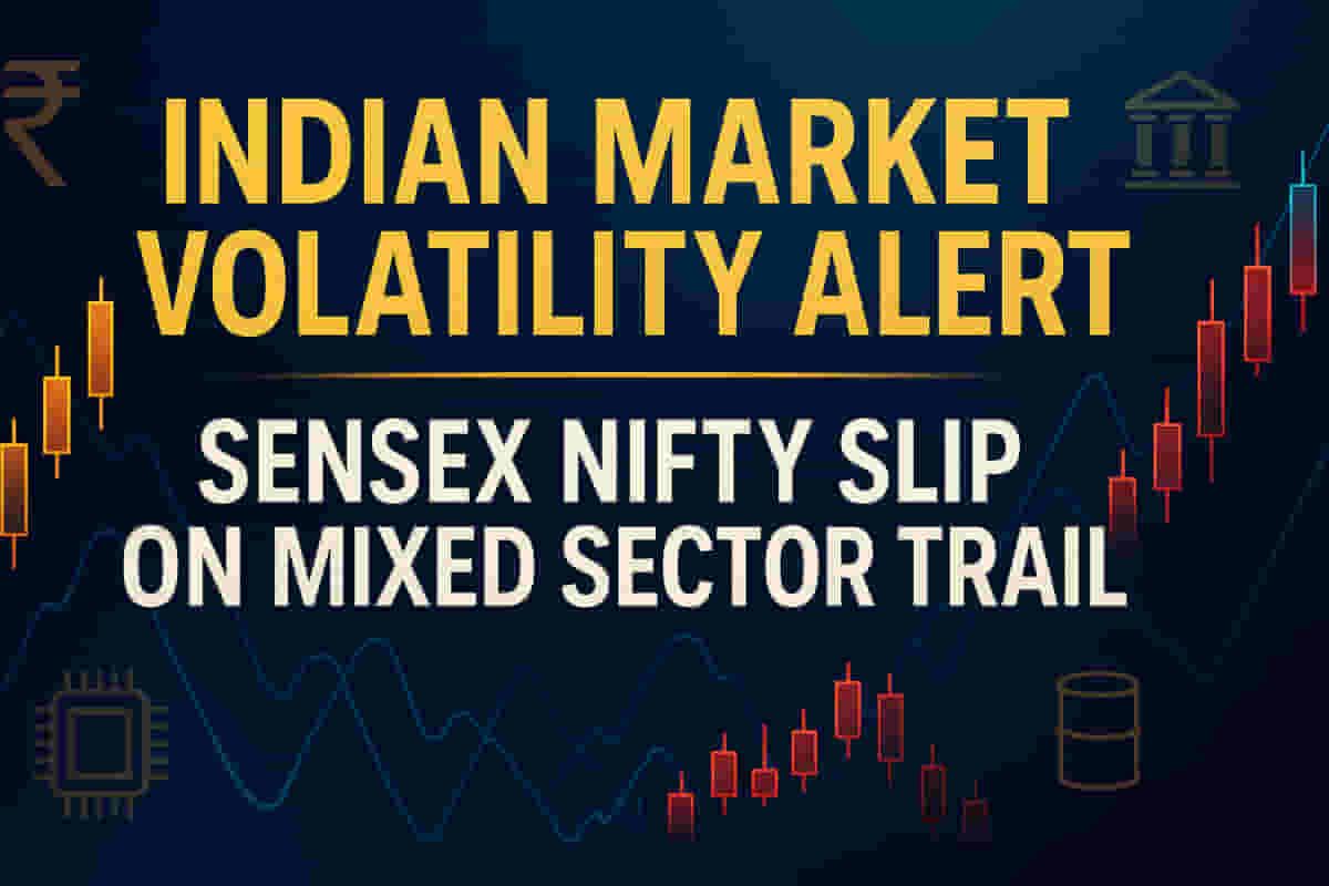 भारतीय शेयर बाजार में अस्थिरता; मिश्रित क्षेत्र प्रदर्शन के बीच सेंसेक्स और निफ्टी में गिरावट।