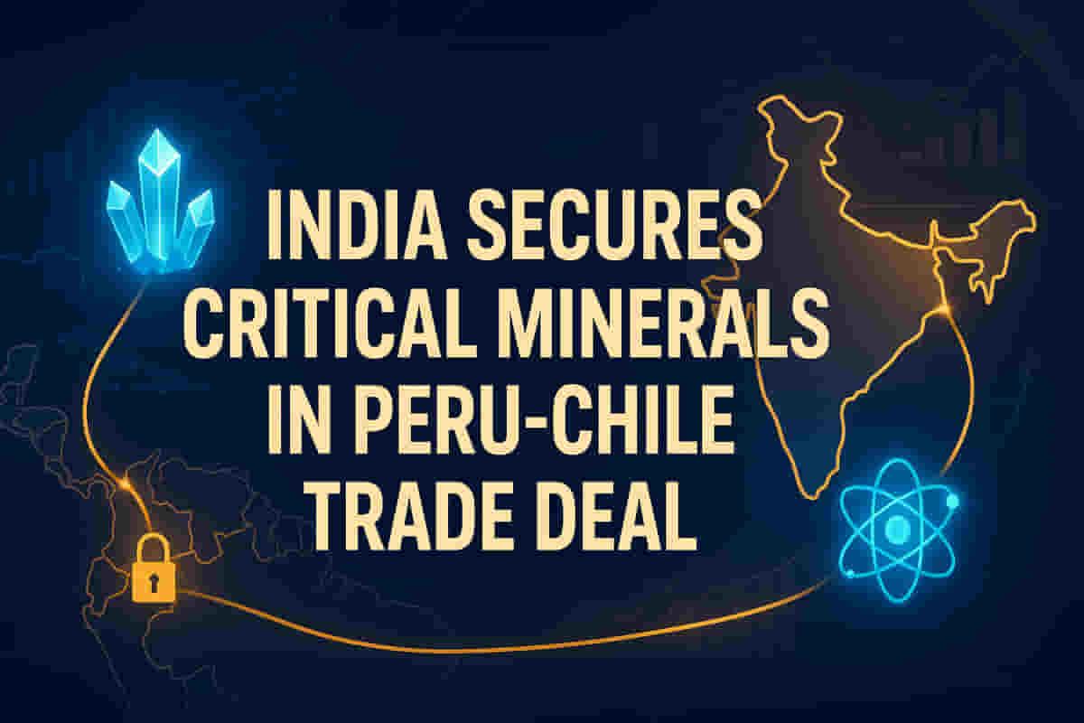 ਭਾਰਤ ਪੇਰੂ ਅਤੇ ਚਿਲੀ ਨਾਲ ਕ੍ਰਿਟੀਕਲ ਮਿਨਰਲਜ਼ (Critical Minerals) ਲਈ ਫ੍ਰੀ ਟ੍ਰੇਡ ਡੀਲਜ਼ (FTA) ਦੀ ਮੰਗ ਕਰ ਰਿਹਾ ਹੈ