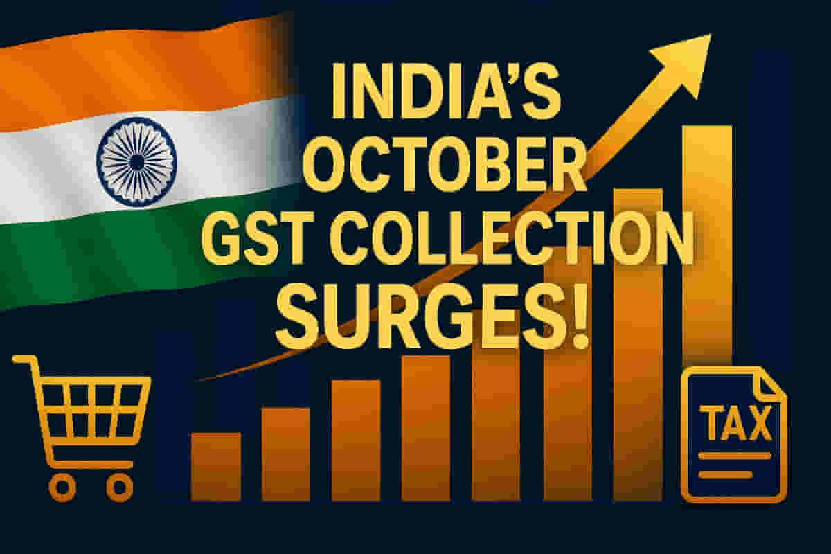 அக்டோபரில் இந்தியாவின் ஜிஎஸ்டி வசூல் 5% உயர்ந்து ₹1.96 லட்சம் கோடியாக ஆனது