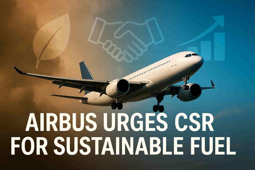భారతదేశ CSR ఫ్రేమ్వర్క్లో సస్టైనబుల్ ఏవియేషన్ ఫ్యూయల్ (SAF) ప్రోగ్రామ్లను చేర్చాలని ఎయిర్బస్ ప్రతిపాదన.