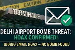 दिल्ली एअरपोर्ट T3 वर बॉम्बची धमकी! इंडिगो पोर्टलचे गूढ - अफवा असल्याचे स्पष्ट!