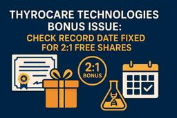 थायरोकेयर टेक्नोलॉजीज ने पहली बार बोनस शेयर जारी करने के लिए रिकॉर्ड डेट तय की