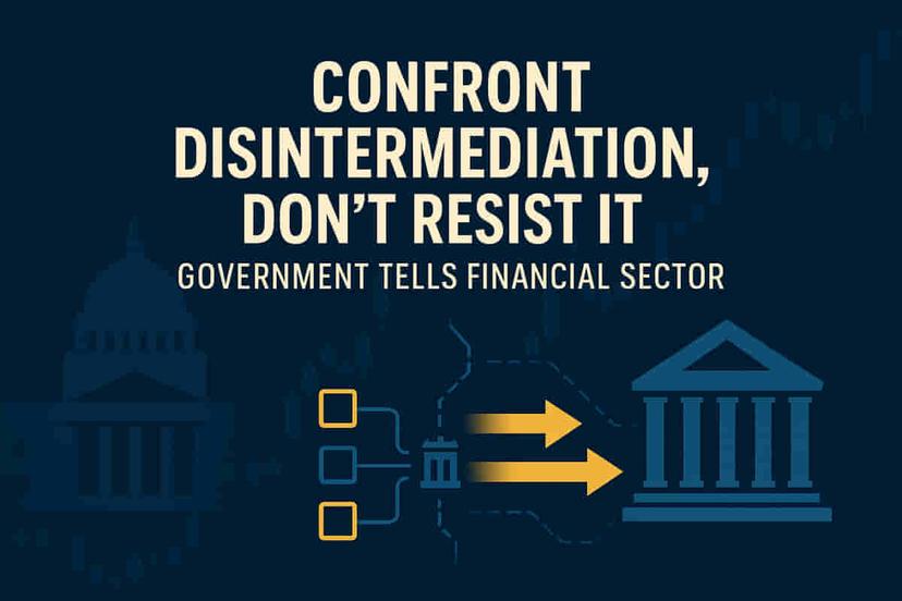 भारताचे वित्तीय क्षेत्र, डिसइंटरमीडिएशन (Disintermediation) स्वीकारावे आणि वाढीसाठी बाजारपेठेतील निधी (Market Funding) वाढवावा, असे आवाहन