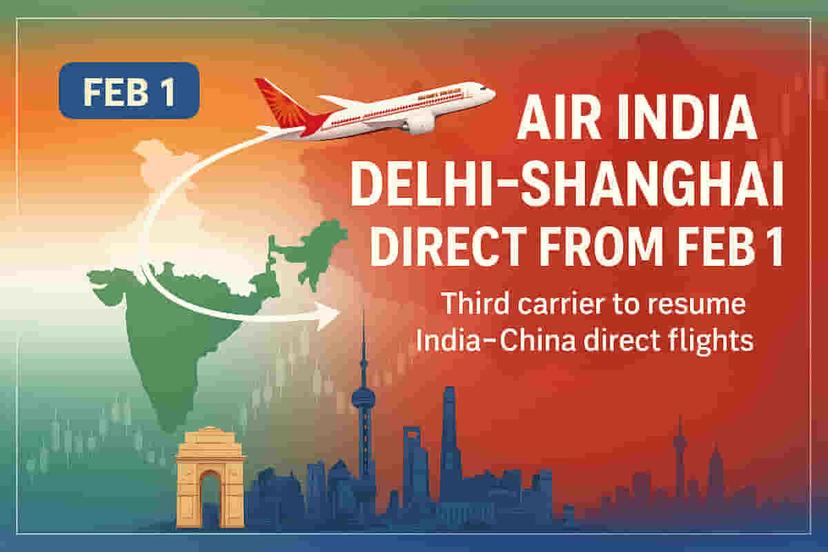 ਏਅਰ ਇੰਡੀਆ ਨੇ ਚੀਨ ਲਈ ਉਡਾਣਾਂ ਮੁੜ ਸ਼ੁਰੂ ਕੀਤੀਆਂ: ਛੇ ਸਾਲਾਂ ਬਾਅਦ ਦਿੱਲੀ-ਸ਼ੰਘਾਈ ਸਿੱਧੀ ਸੇਵਾ ਦੀ ਵਾਪਸੀ